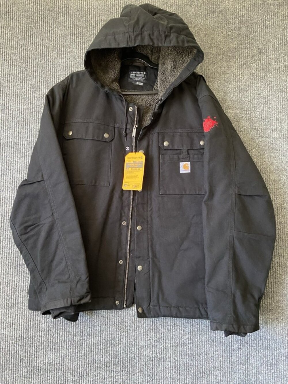 Carhartt Sherpa-Lined Hooded Washed Duck Bartlett Jacket Men's 2XL NWT READ